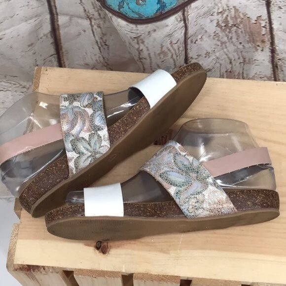 A. Giannetti Womans Lagetta Size 6 Adjustable Slingback Shell Pink Beach Print S - Picture 7 of 10